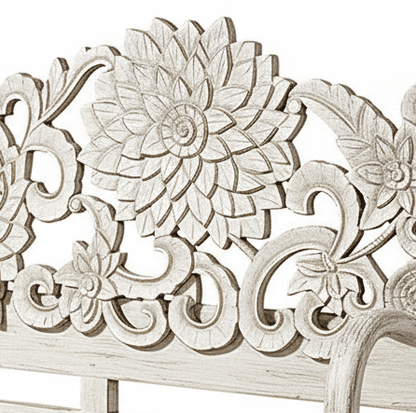 Lotus™ Hand - Carved Solid Wood Indoor / Outdoor Bench, Daybed & Furniture Collection – handcrafted solid wood furniture