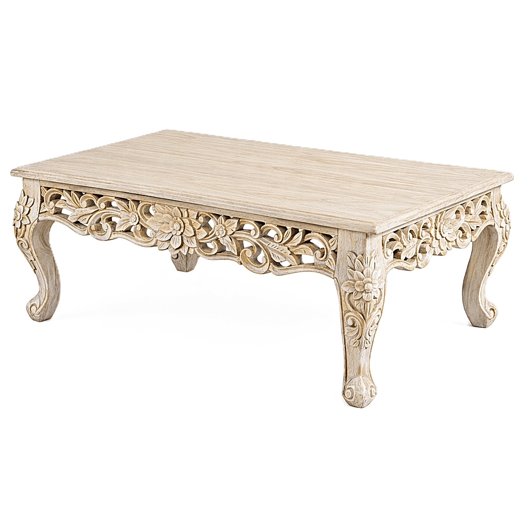 Lotus™ Hand - Carved Solid Wood Indoor / Outdoor Bench, Daybed & Furniture Collection – handcrafted solid wood furniture