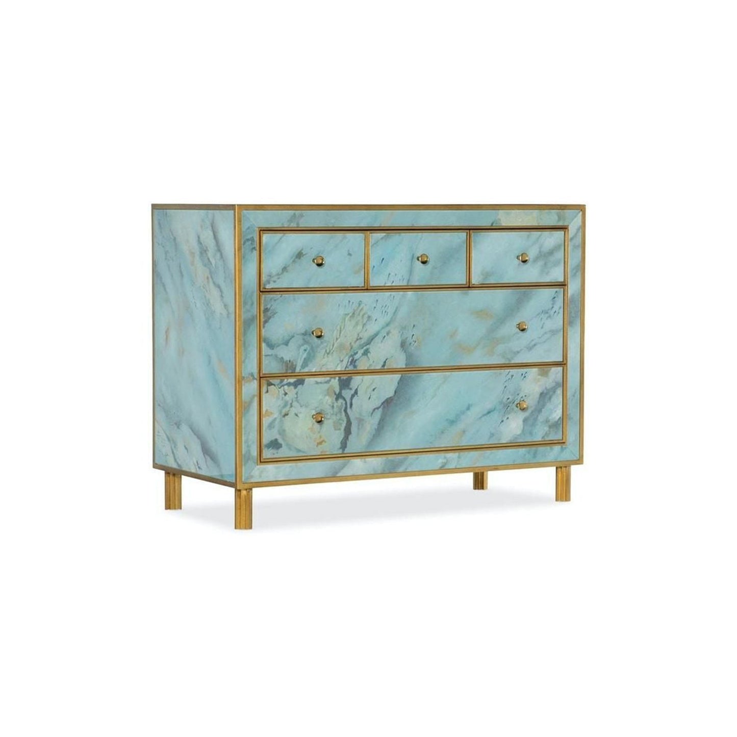 MAGNI Solid Mango Wood Five Drawer Chest – handcrafted solid wood furniture