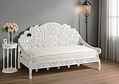 Mahal Hand Carved Indoor / Outdoor Daybed by Hibashi Furniture – handcrafted solid wood furniture made in India