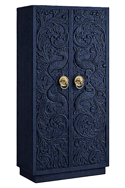 Manama Fish Nairi Hand - Carved Solid Wood Storage Cabinet – handcrafted solid wood furniture