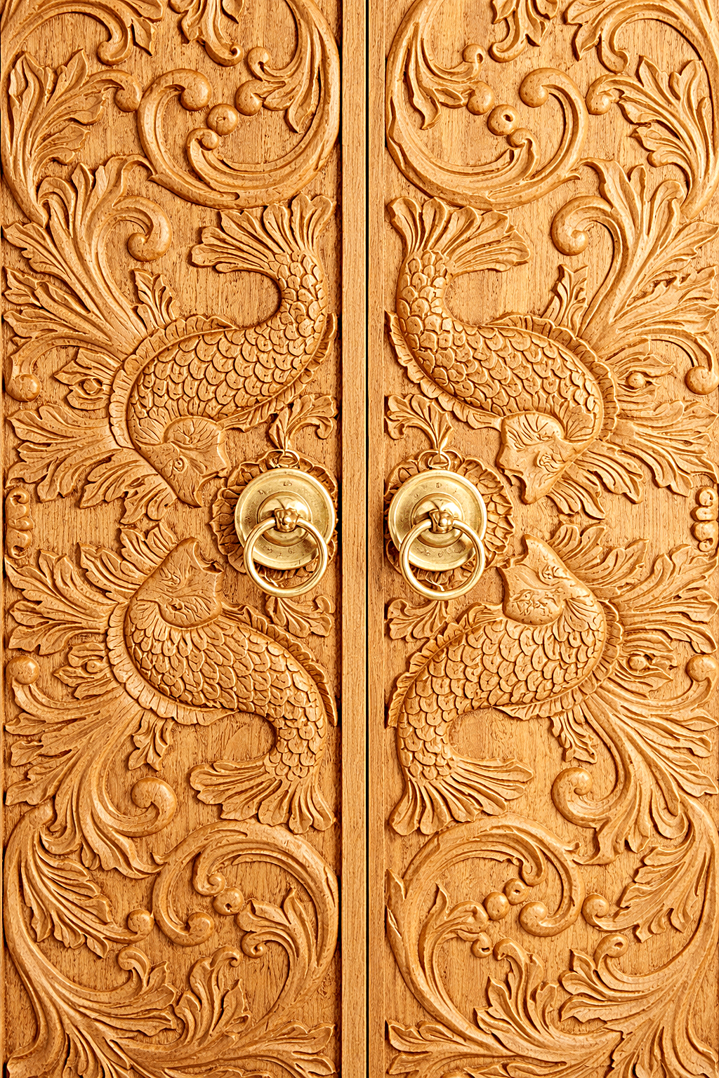 Manama Fish Nairi Hand - Carved Solid Wood Storage Cabinet – handcrafted solid wood furniture