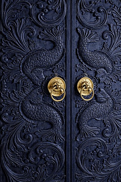 Manama Fish Nairi Hand - Carved Solid Wood Storage Cabinet – handcrafted solid wood furniture