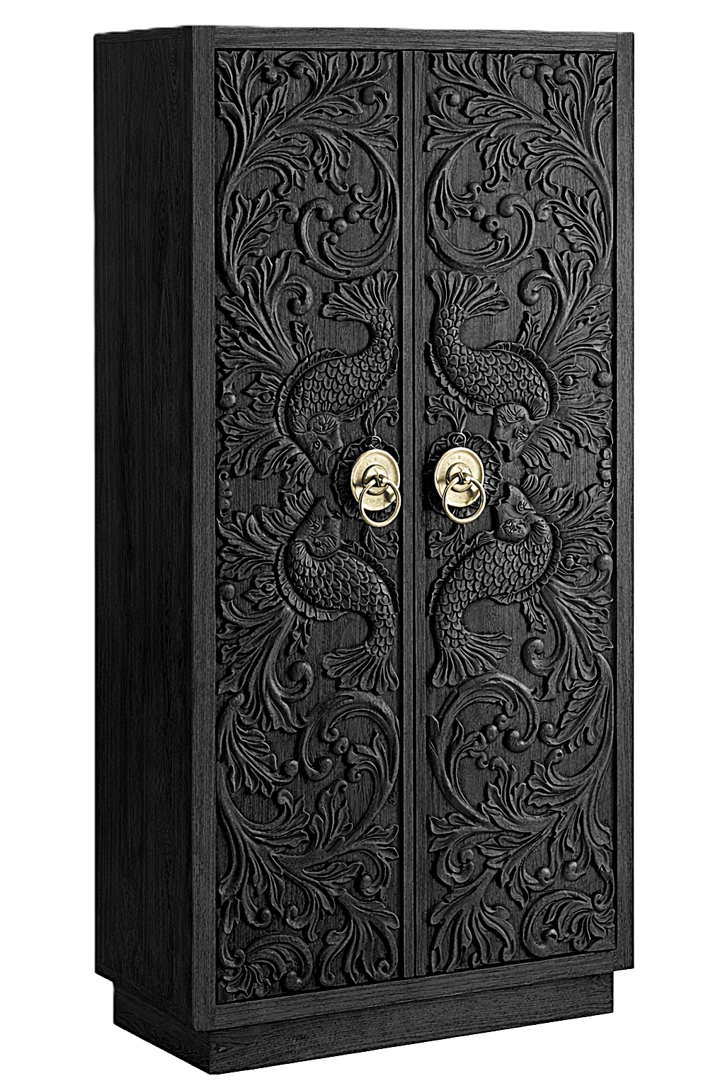 Manama Fish Nairi Hand - Carved Solid Wood Storage Cabinet – handcrafted solid wood furniture