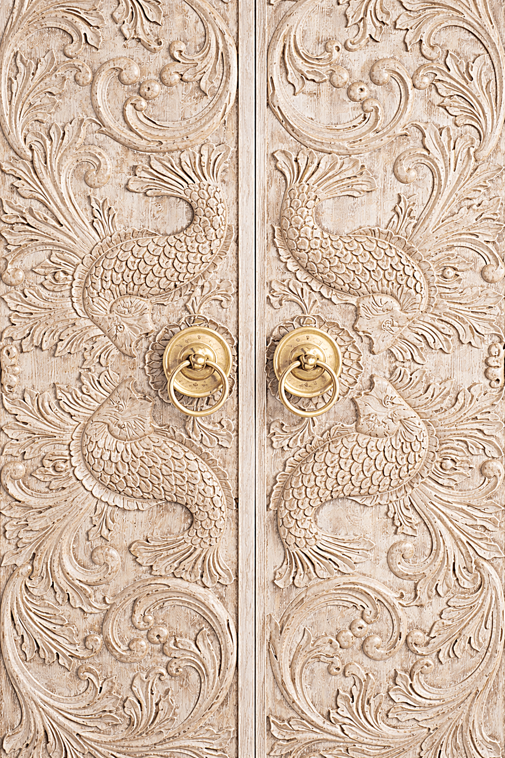 Manama Fish Nairi Hand - Carved Solid Wood Storage Cabinet – handcrafted solid wood furniture