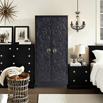 Manama Hand Carved Wood Fish Nairi Storage Cabinet - HF Commercial Furniture