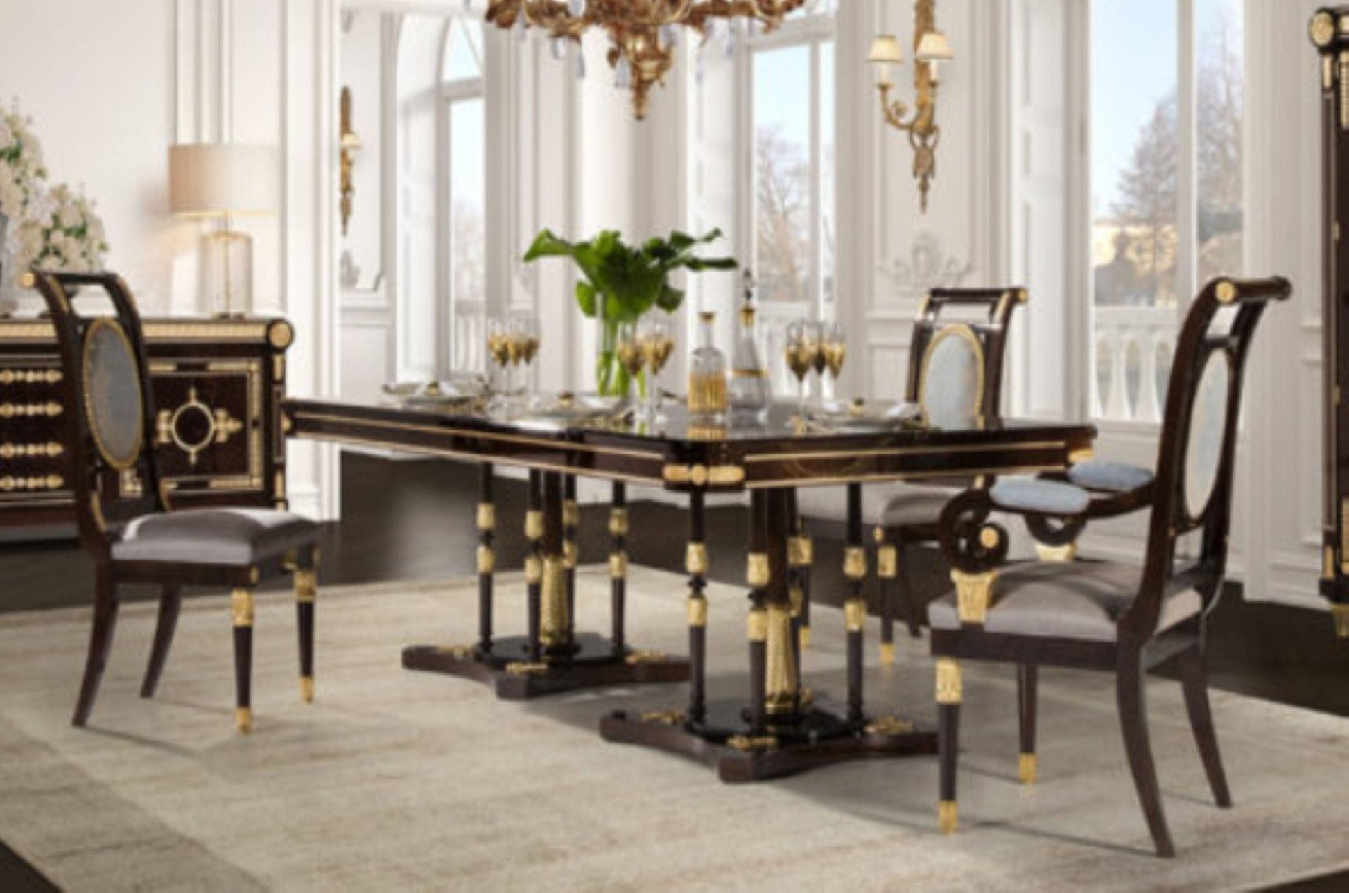 Mars Hand Carved Designer Luxury 8 Seater Dining Table Set – handcrafted solid wood furniture
