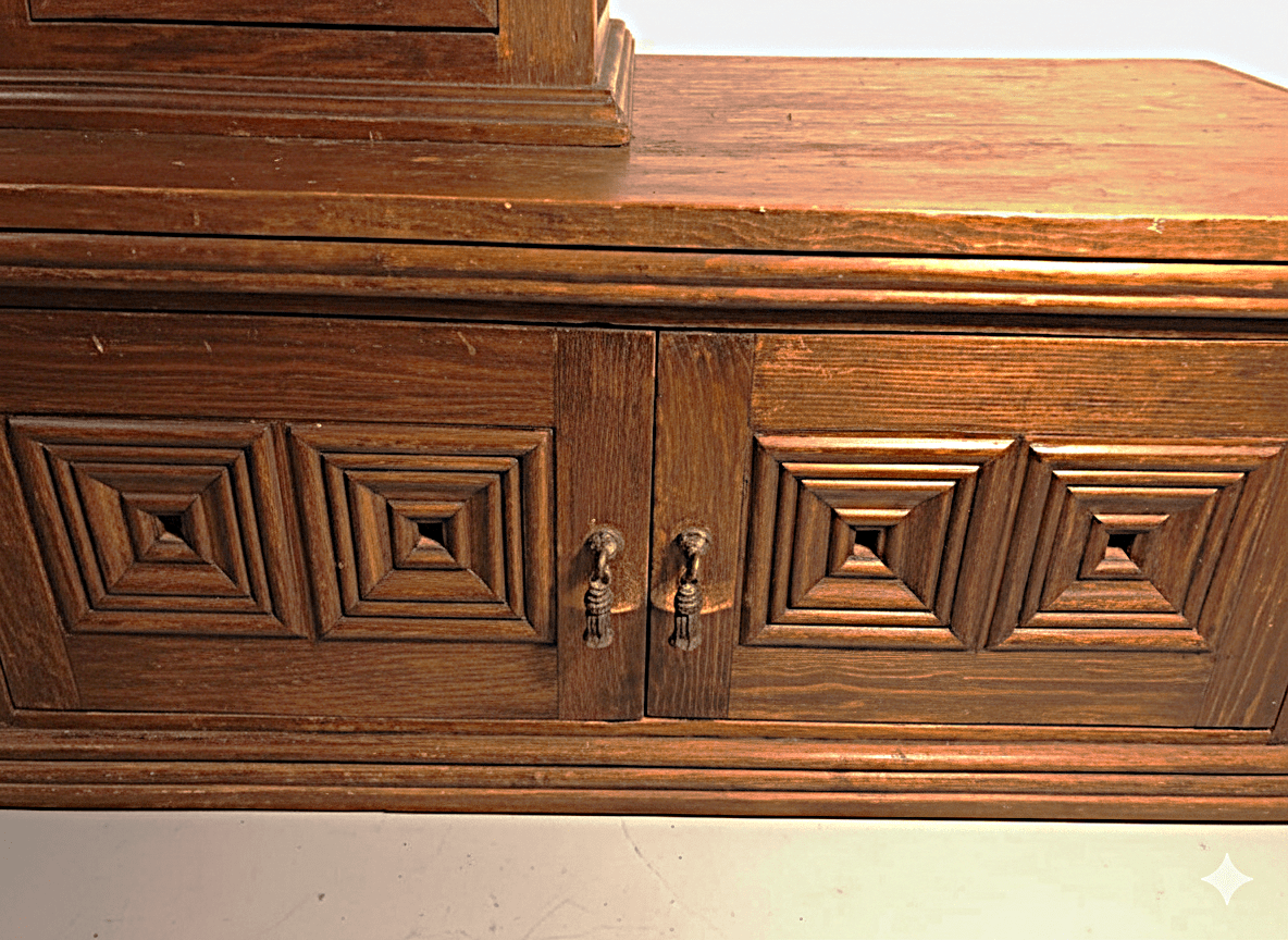 Moral Magnificent Hand Carved Solid Wooden Gothic Style Bookshelf Cabinet Set – handcrafted solid wood furniture