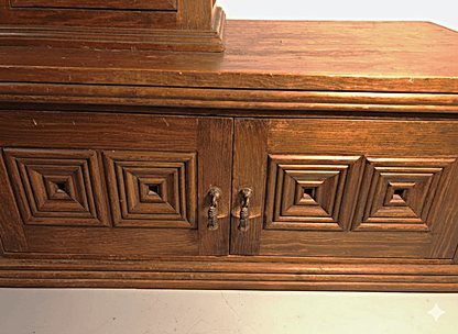 Moral Magnificent Hand Carved Solid Wooden Gothic Style Bookshelf Cabinet Set – handcrafted solid wood furniture