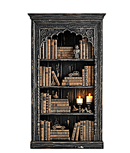 Mughal Style Indian Bookshelf by Hibashi Furniture – handcrafted solid wood furniture made in India
