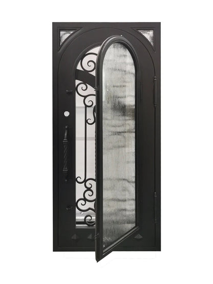 Nancy Wrought Iron Double Door Square Frame Arched by Hibashi Furniture – handcrafted solid wood furniture made in India