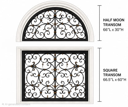 Nancy™ Wrought Iron Transom Set – handcrafted solid wood furniture