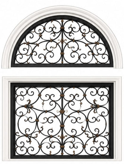 Nancy™ Wrought Iron Transom Set – handcrafted solid wood furniture