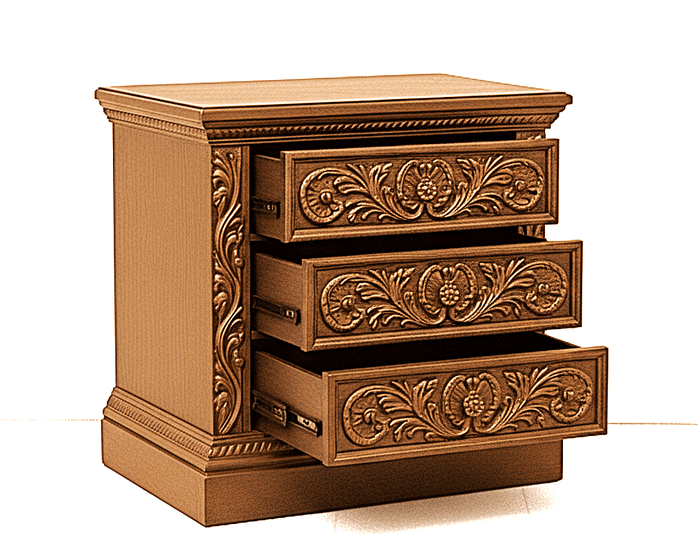 Nawab Solid Wooden Hand carved Mughal Platform Bed by Hibashi Furniture – handcrafted solid wood furniture made in India