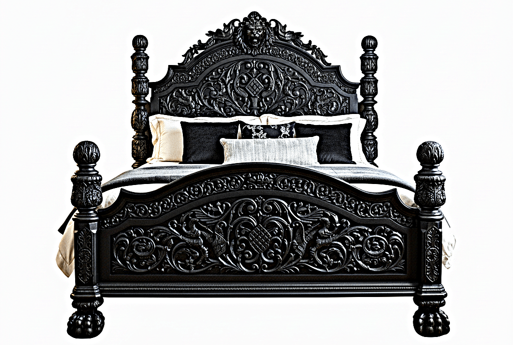 Nawab Solid Wooden Hand carved Mughal Platform Bed – handcrafted solid wood furniture
