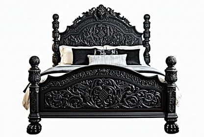 Nawab Solid Wooden Hand carved Mughal Platform Bed – handcrafted solid wood furniture