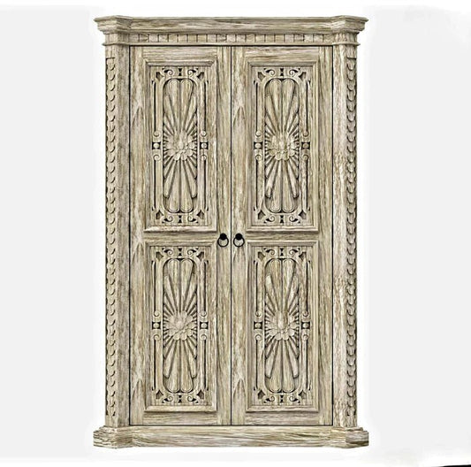Nimbus Rustic Solid Wood Hand - Carved Armoire With 4 Drawers – handcrafted solid wood furniture