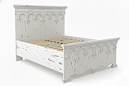 Obsidian Sanctuary Hand - Carved Solid Wooden Platform Bed - HF Commercial Furniture