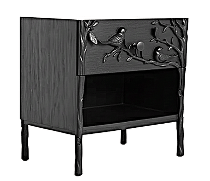 Ornithology Tree Hand - Carved Solid Wooden Bed / Bedroom 3 Piece Set – handcrafted solid wood furniture