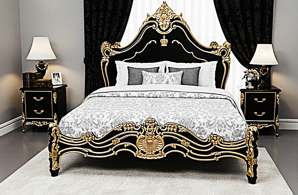 Prince Hand Carved Solid Wooden Platform Bed – handcrafted solid wood furniture