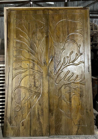 PUNO Hand Carved Custom Double Doors – handcrafted solid wood furniture