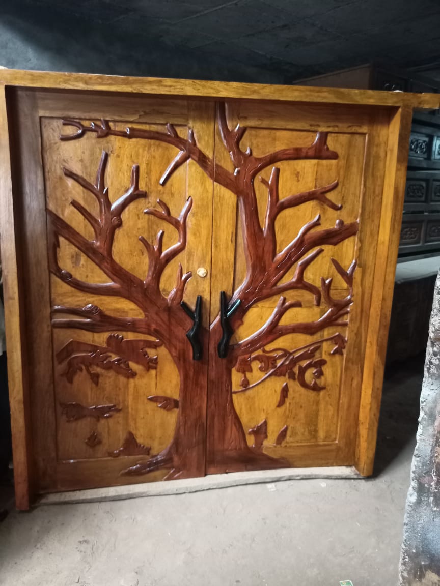 PUNO Hand Carved Custom Double Doors – handcrafted solid wood furniture