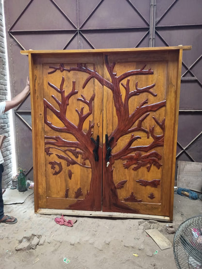 PUNO Hand Carved Custom Double Doors – handcrafted solid wood furniture