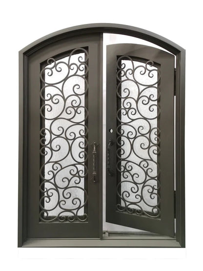Randoll Wrought Iron Double Door – handcrafted solid wood furniture