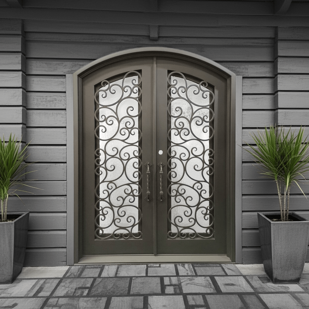Randoll Wrought Iron Double Door – handcrafted solid wood furniture