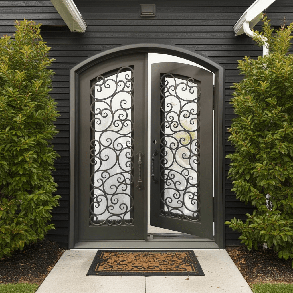 Randoll Wrought Iron Double Door – handcrafted solid wood furniture