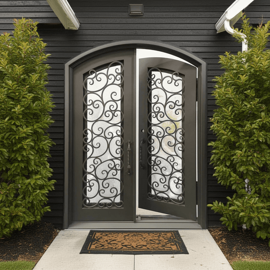 Randoll Wrought Iron Double Door – handcrafted solid wood furniture