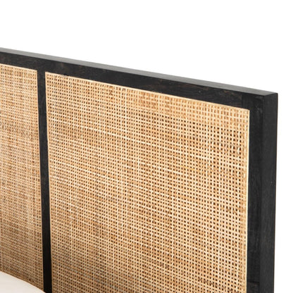 Rattan Woven Cane Platform Bed Frame by Hibashi Furniture – handcrafted solid wood furniture made in India