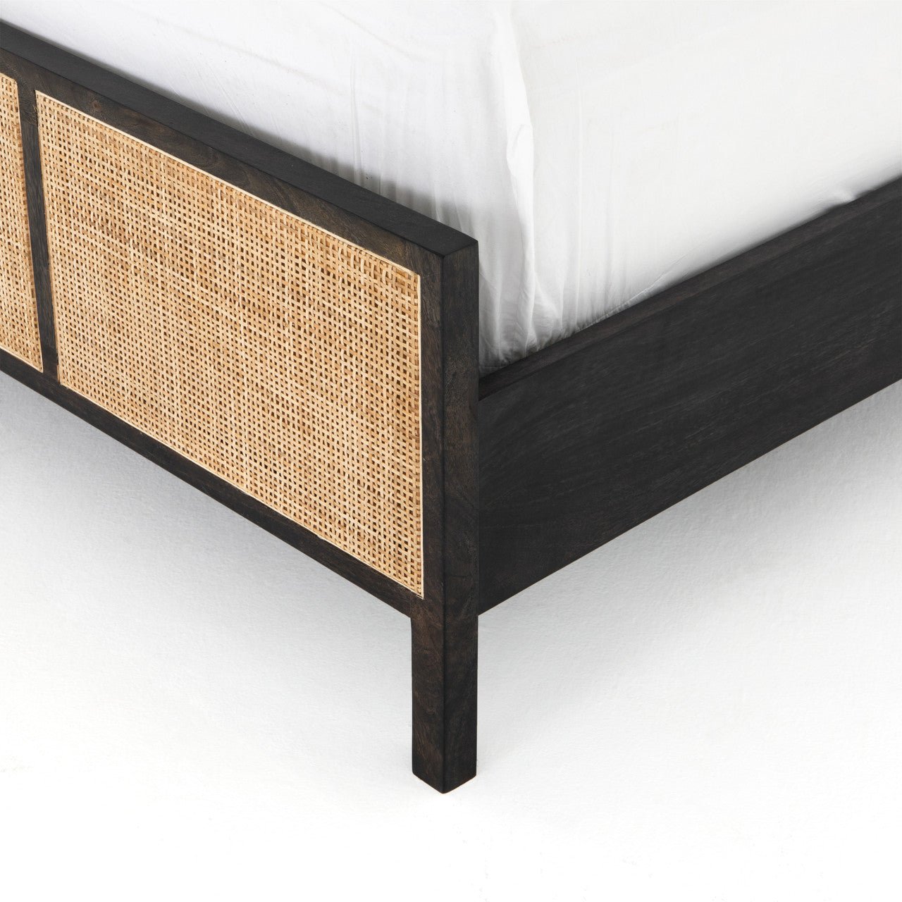 Rattan Woven Cane Platform Bed Frame by Hibashi Furniture – handcrafted solid wood furniture made in India