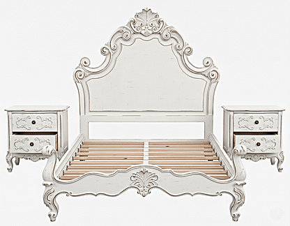 Regal Hand - Carved Solid Wooden Platform Bed Frame – handcrafted solid wood furniture