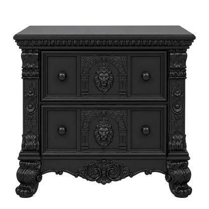 Regal Lioncrest™ Hand-Carved Solid Wood Canopy Platform Bed & Bedroom Collection – handcrafted solid wood furniture