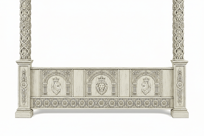 Regal Lioncrest™ Hand-Carved Solid Wood Canopy Platform Bed & Bedroom Collection – handcrafted solid wood furniture