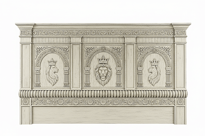 Regal Lioncrest™ Hand-Carved Solid Wood Canopy Platform Bed & Bedroom Collection – handcrafted solid wood furniture
