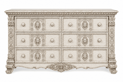 Regal Lioncrest™ Hand-Carved Solid Wood Dresser – handcrafted solid wood furniture