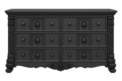 Regal Lioncrest™ Hand-Carved Solid Wood Dresser – handcrafted solid wood furniture
