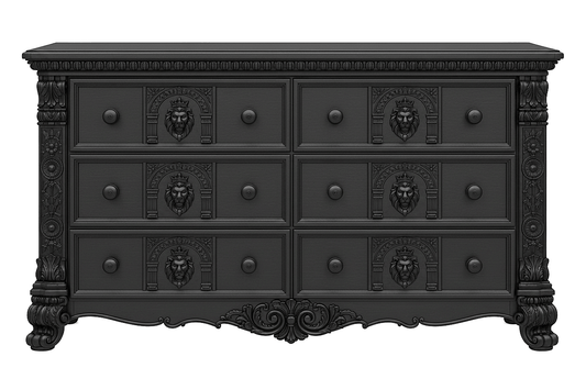 Regal Lioncrest™ Hand-Carved Solid Wood Dresser – handcrafted solid wood furniture