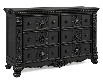 Regal Lioncrest™ Hand-Carved Solid Wood Dresser – handcrafted solid wood furniture