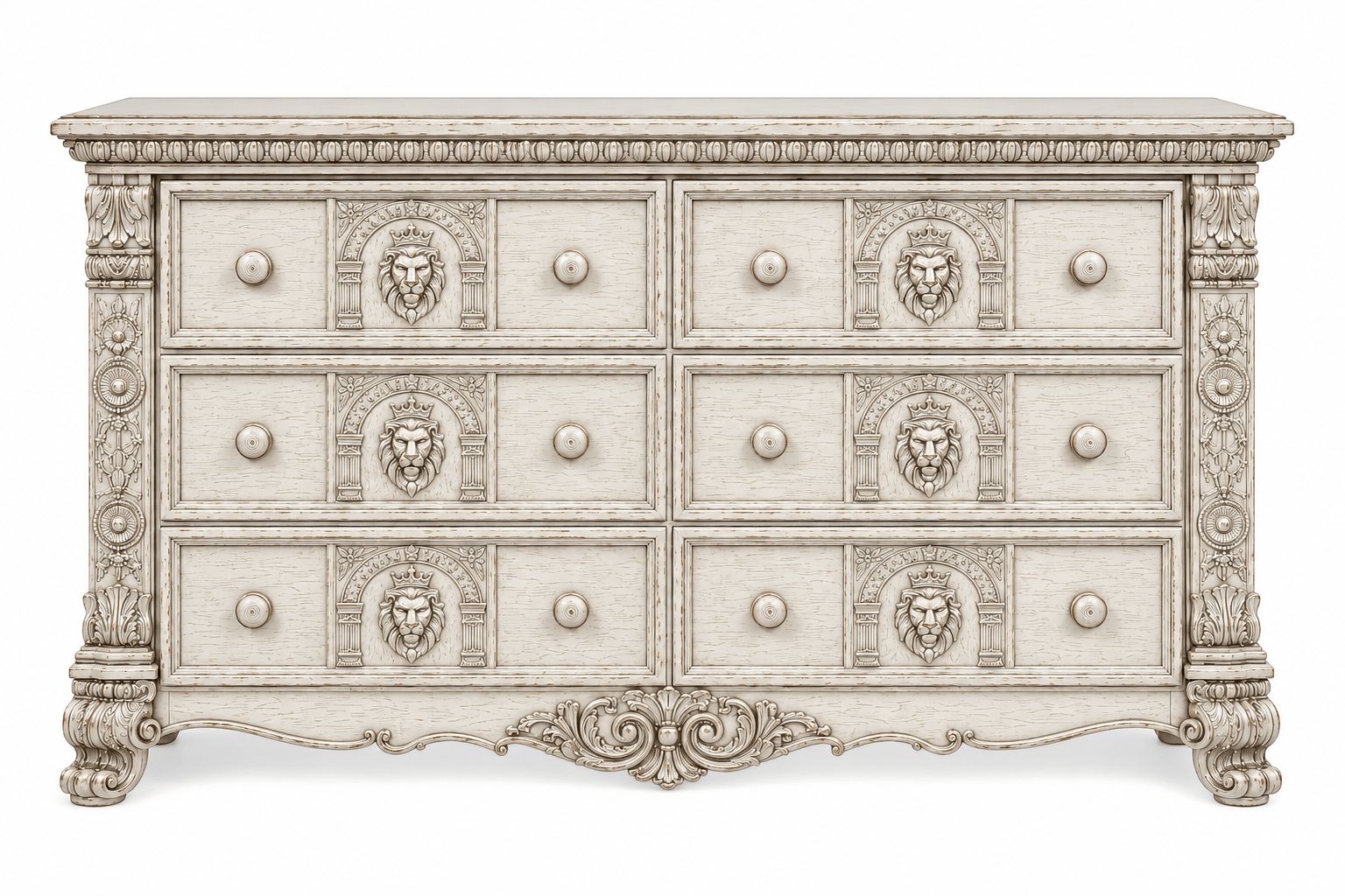 Regal Lioncrest™ Hand-Carved Solid Wood Dresser – handcrafted solid wood furniture