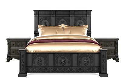 Regal Lioncrest™ Hand-Carved Solid Wood Nightstand – handcrafted solid wood furniture