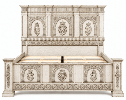 Regal Lioncrest™ Hand-Carved Solid Wood Platform Bed & Bedroom Collection – handcrafted solid wood furniture