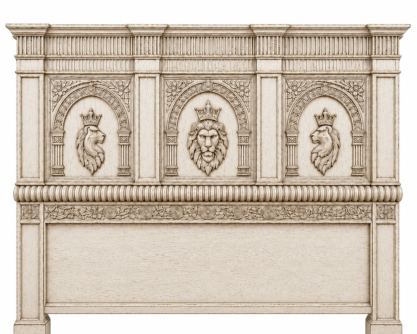 Regal Lioncrest™ Hand-Carved Solid Wood Platform Bed & Bedroom Collection – handcrafted solid wood furniture