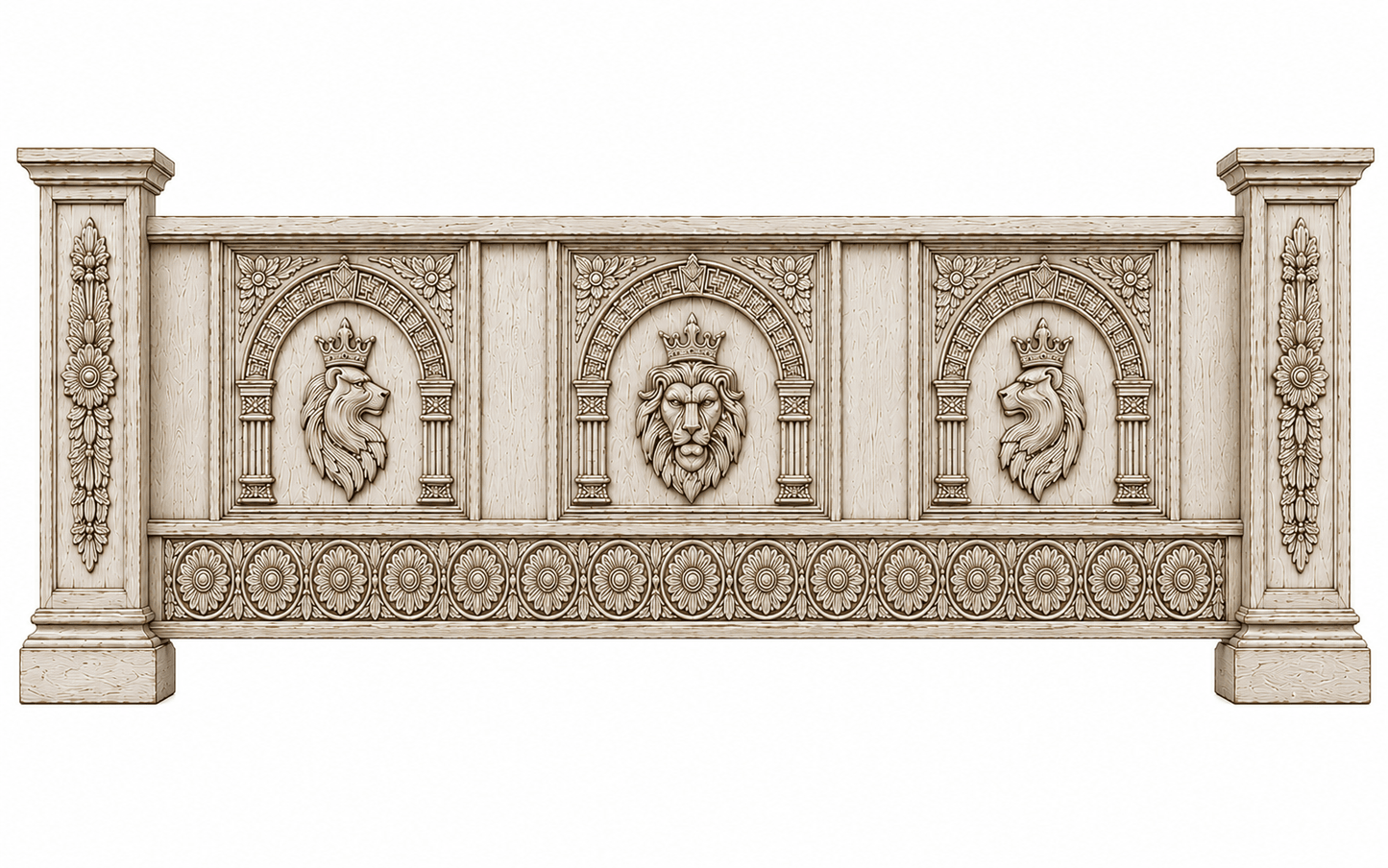 Regal Lioncrest™ Hand-Carved Solid Wood Platform Bed & Bedroom Collection – handcrafted solid wood furniture
