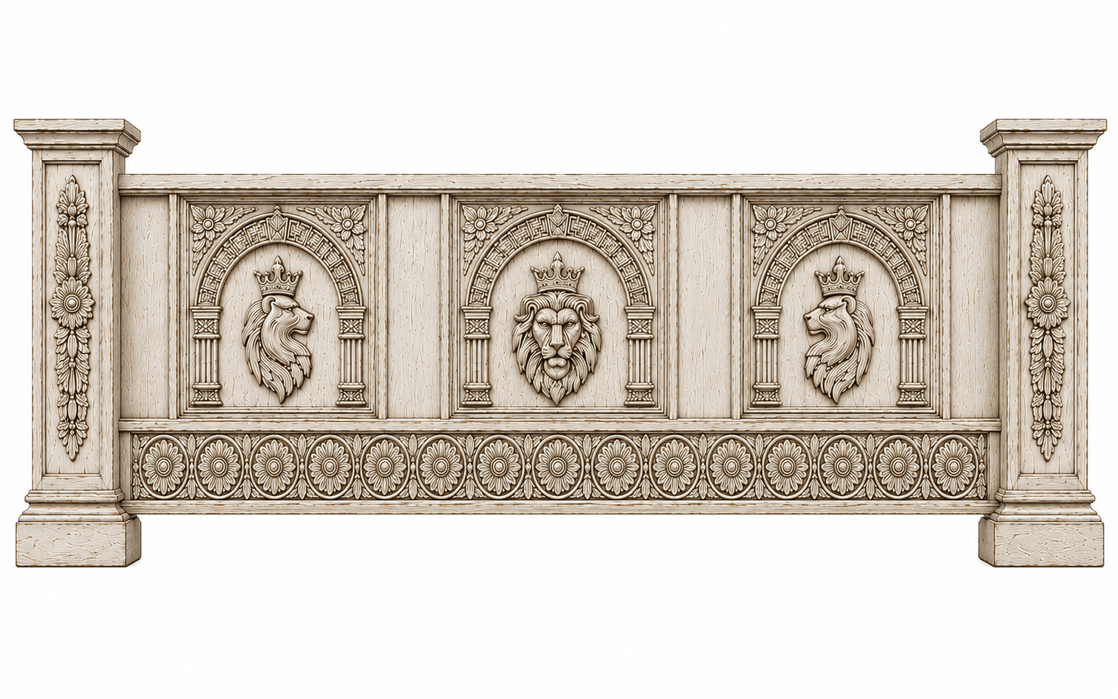 Regal Lioncrest™ Hand-Carved Solid Wood Platform Bed & Bedroom Collection – handcrafted solid wood furniture