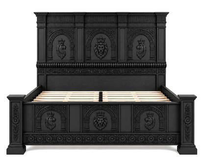 Regal Lioncrest™ Hand-Carved Solid Wood Platform Bed & Bedroom Collection – handcrafted solid wood furniture
