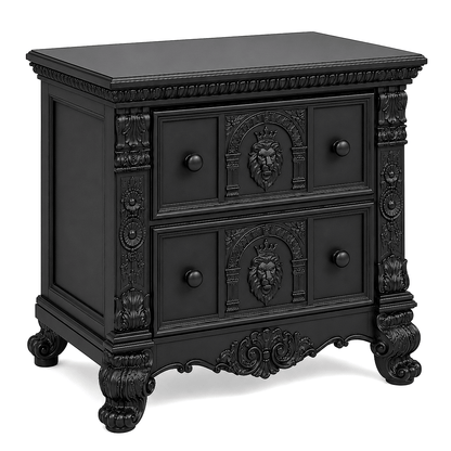 Regal Lioncrest™ Hand-Carved Solid Wood Platform Bed & Bedroom Collection – handcrafted solid wood furniture