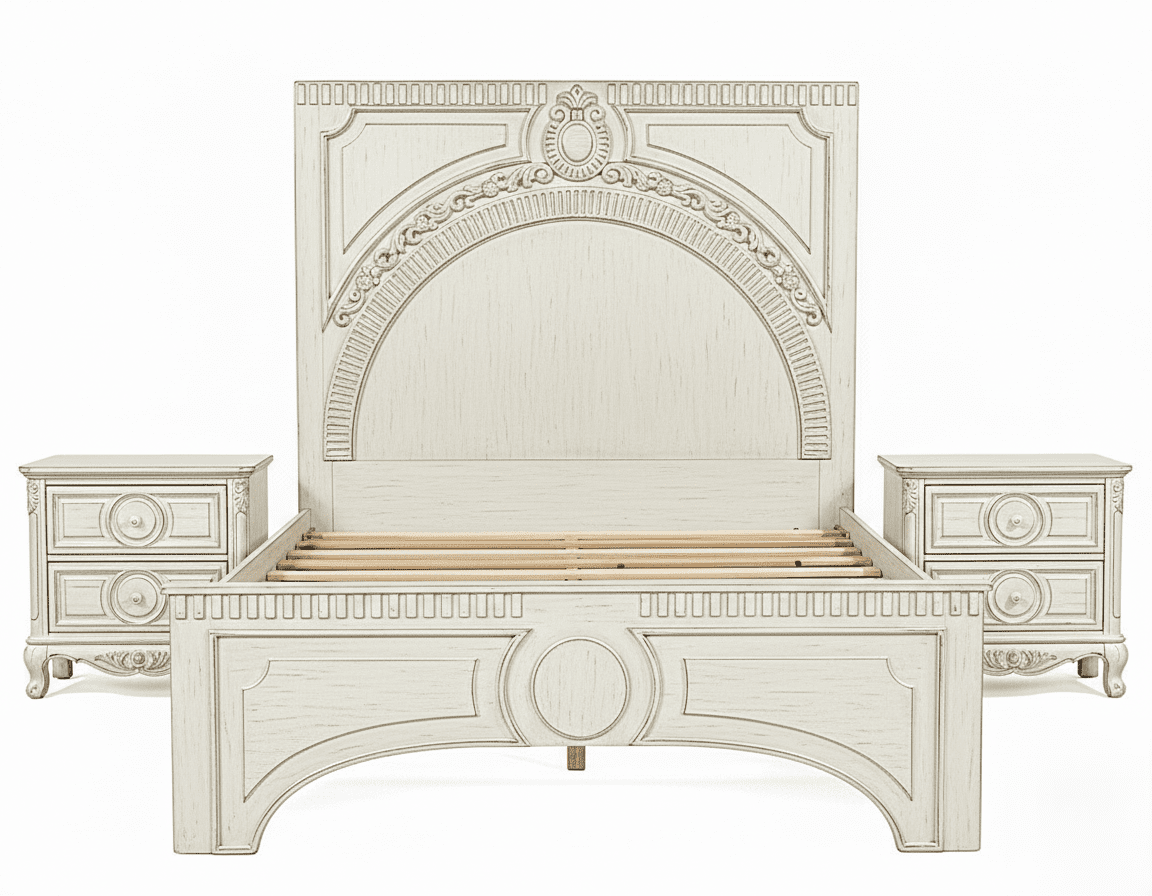 Regalia Gothic Hand - Carved Solid Wood Platform Bed & Bedroom Collection – handcrafted solid wood furniture